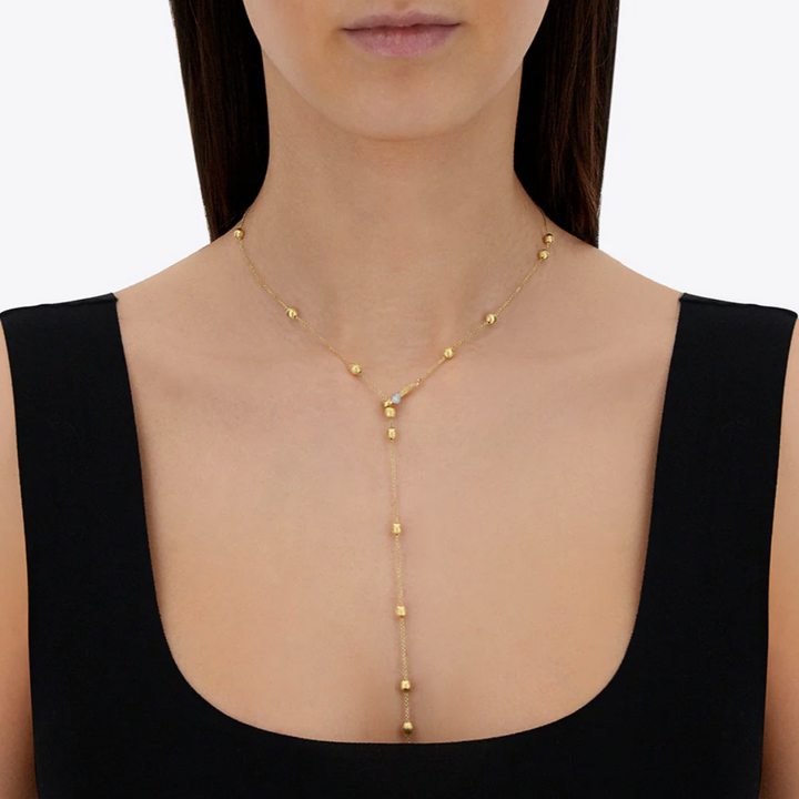 Dancing Soffio Gold and Diamond Yellow Gold Necklace