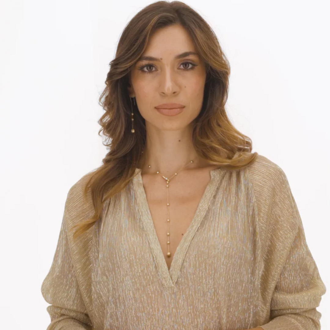 Dancing Soffio Gold and Diamond Yellow Gold Necklace