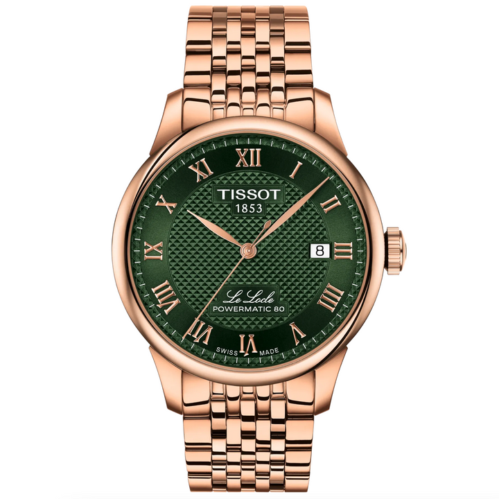 Le Locle Rose Gold PVD with Green Dial 39MM Watch