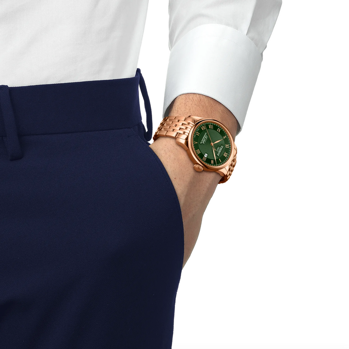 Le Locle Rose Gold PVD with Green Dial 39MM Watch