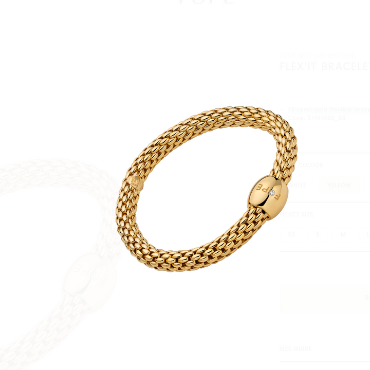 Love Nest Flex'it Yellow Gold Bracelet
