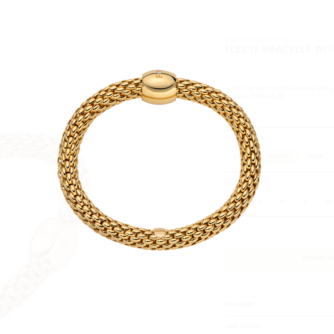 Love Nest Flex'it Yellow Gold Bracelet