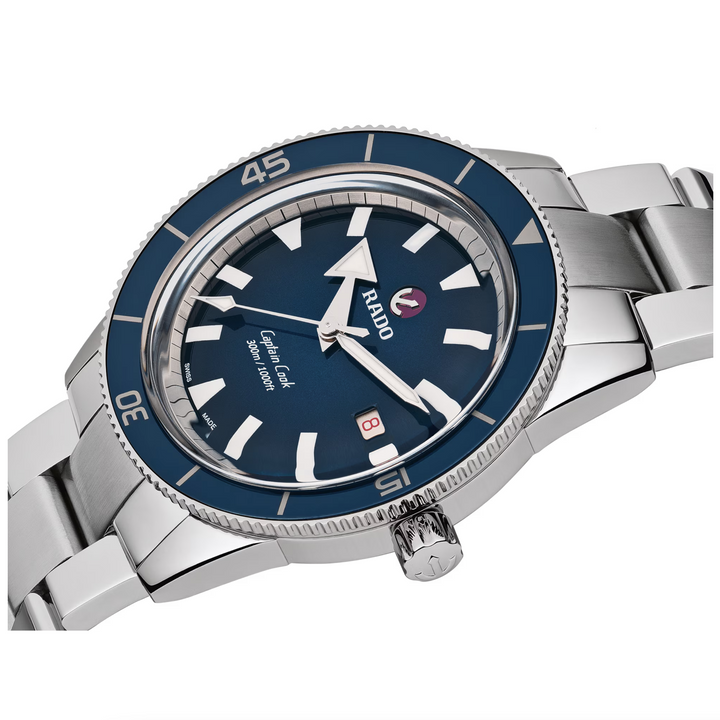 Captain Cook Stainless Steel and Blue Dial 42MM Watch