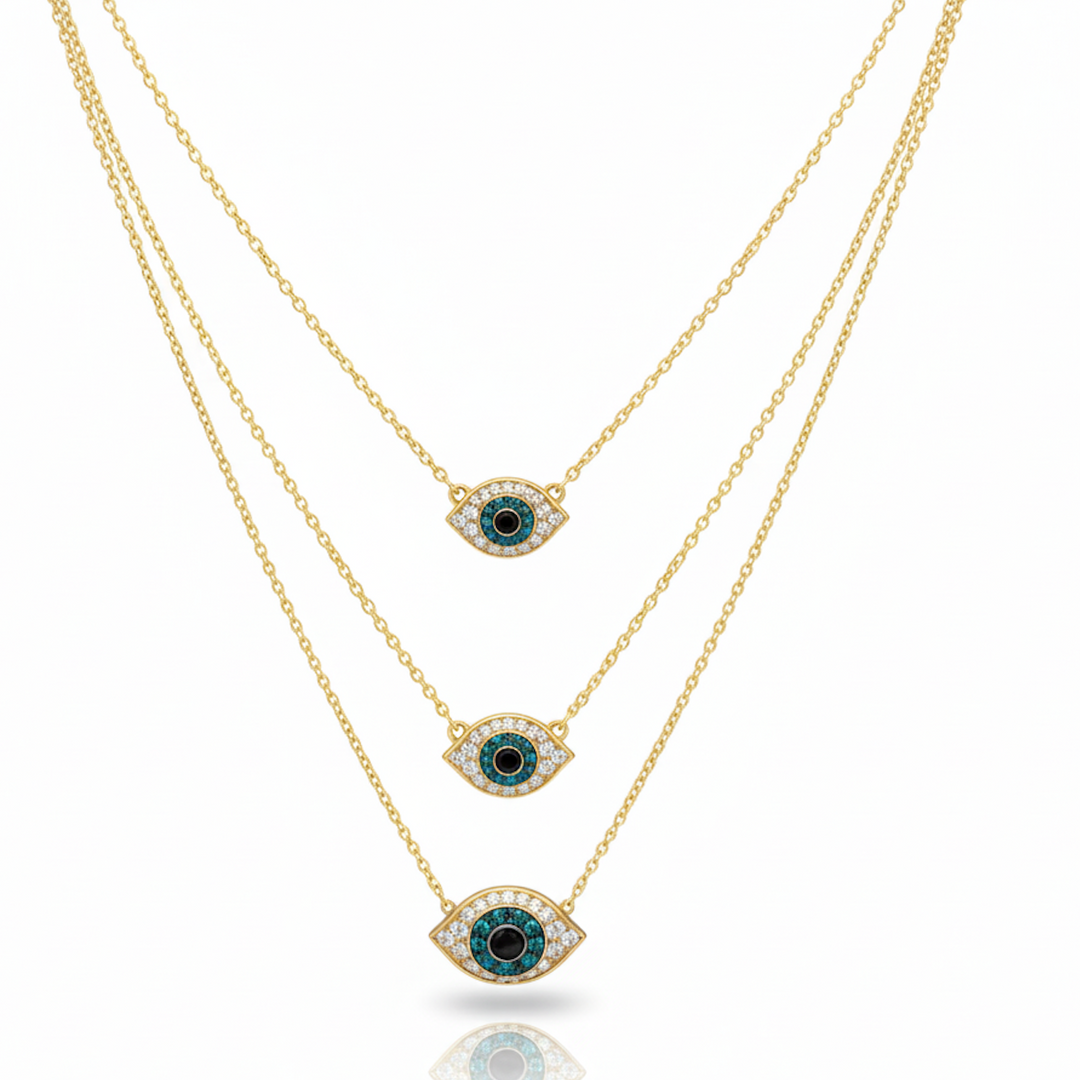 Small Evil Eye Diamond Necklace