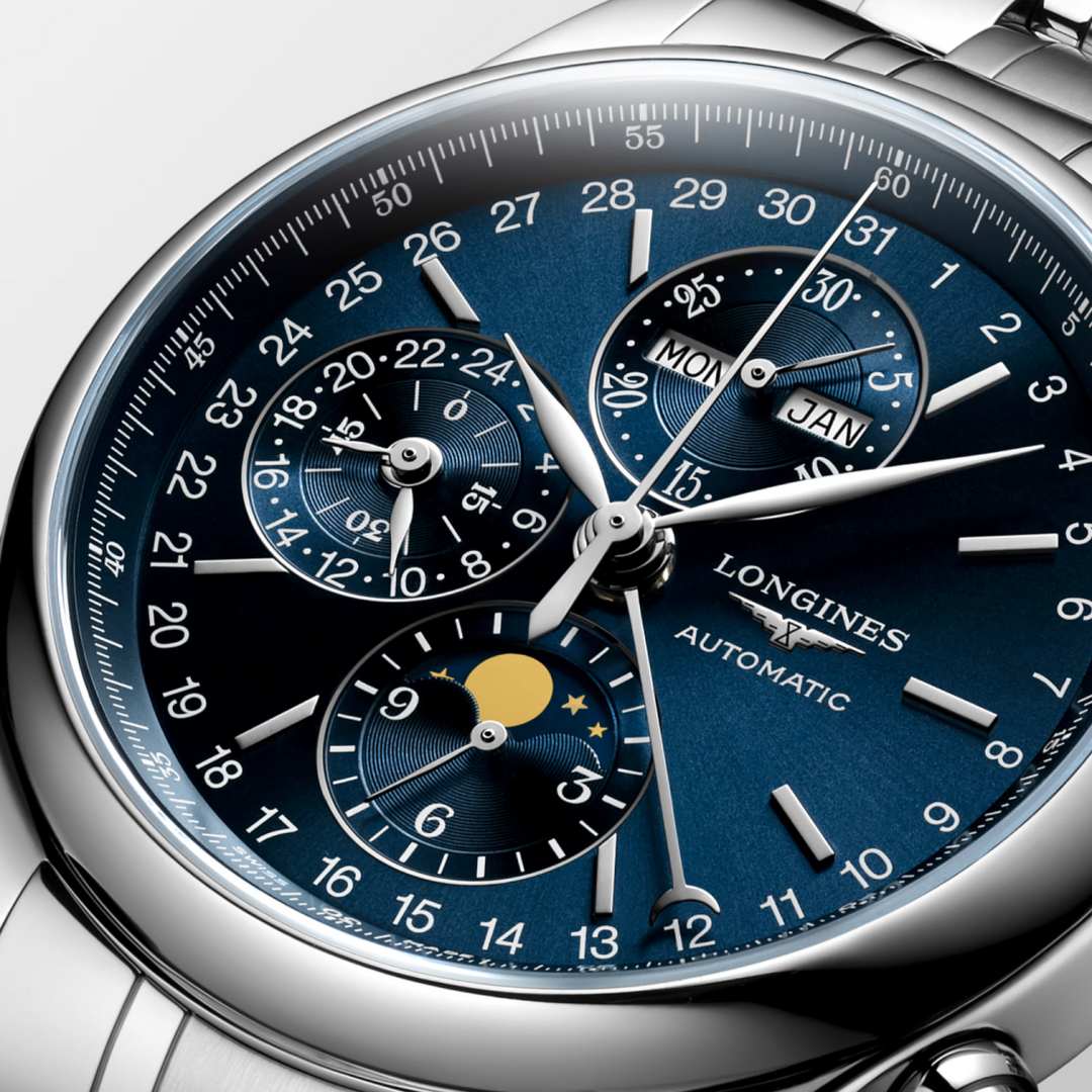 Mater Collection Chronograph Moonphase Blue Dial 42MM Watch