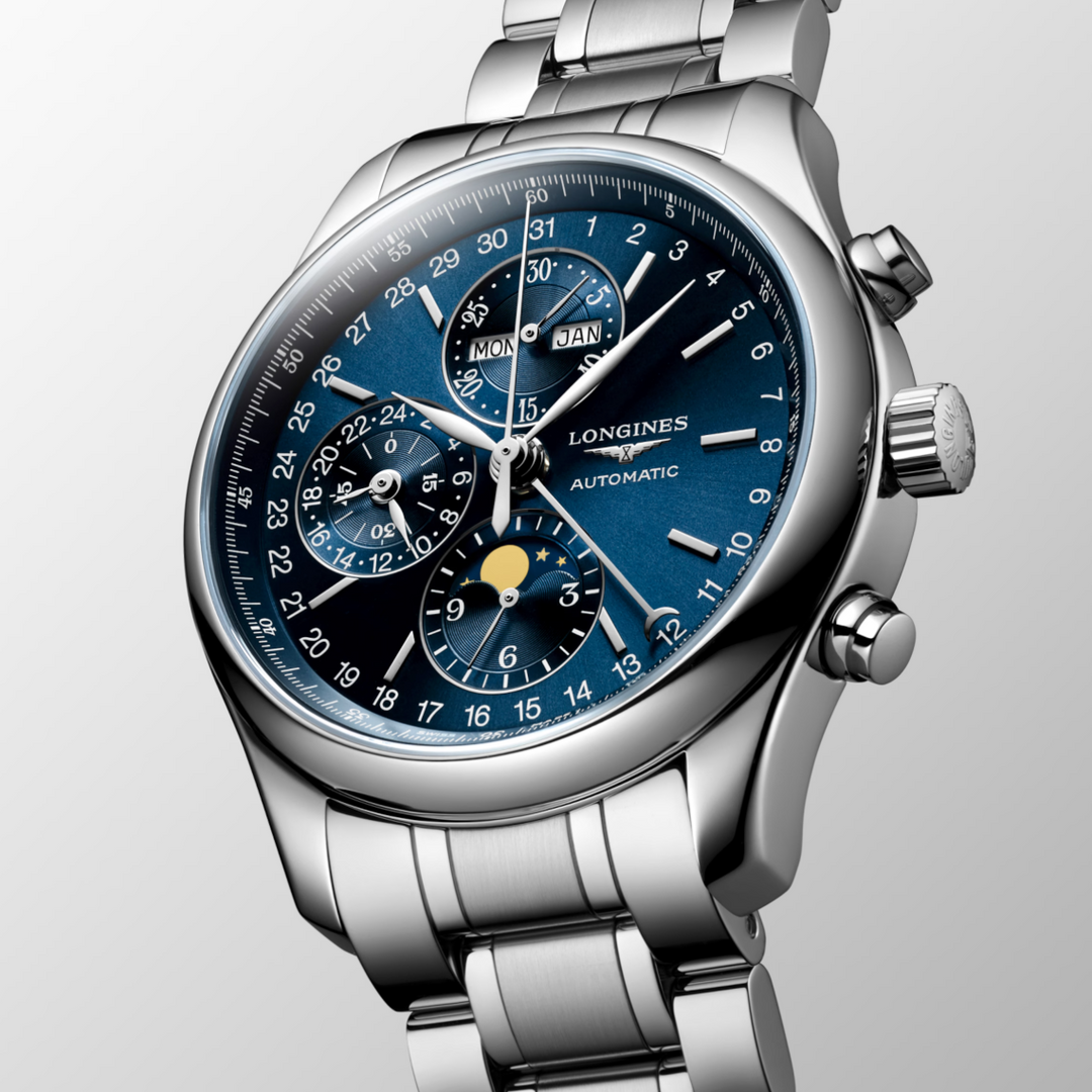 Mater Collection Chronograph Moonphase Blue Dial 42MM Watch