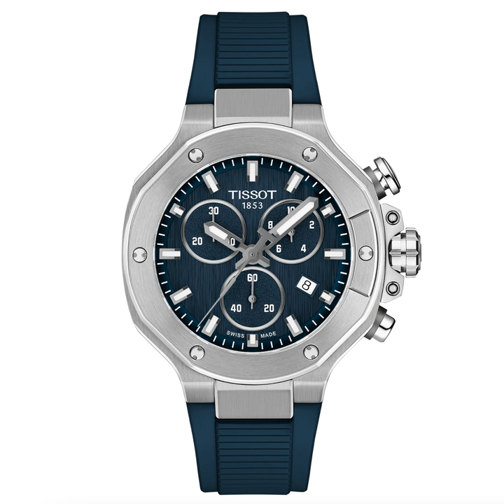 T-Race Blue Rubber Starp 38MM Watch