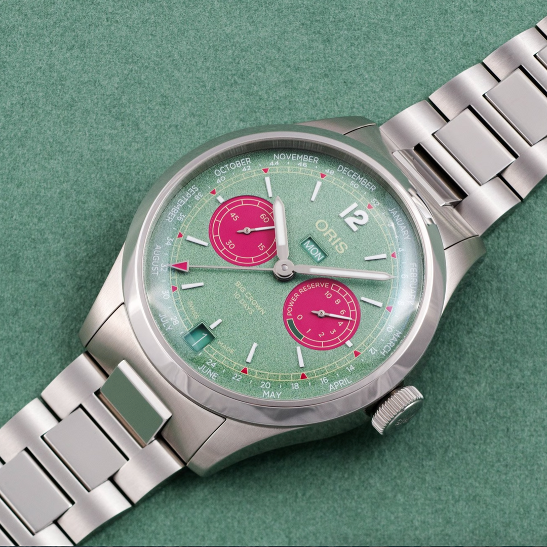 Big Crown Calibre 113 Green and Pink Dial 43MM Watch