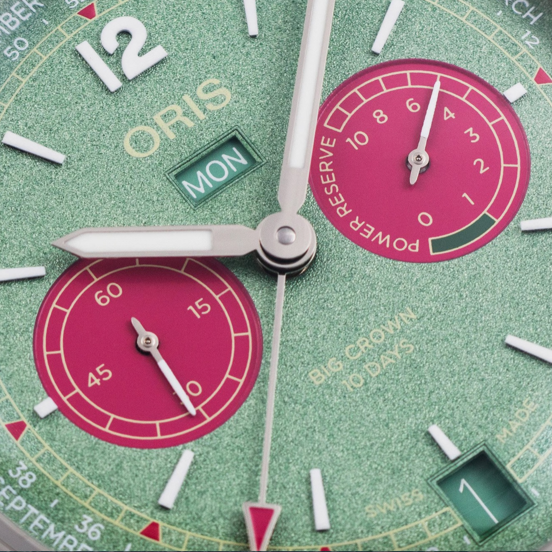 Big Crown Calibre 113 Green and Pink Dial 43MM Watch
