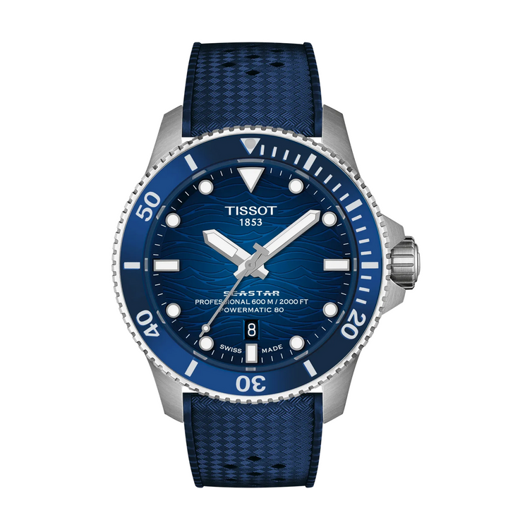 Seastar 2000 Blue Dial and Rubber Strap 44MM Watch
