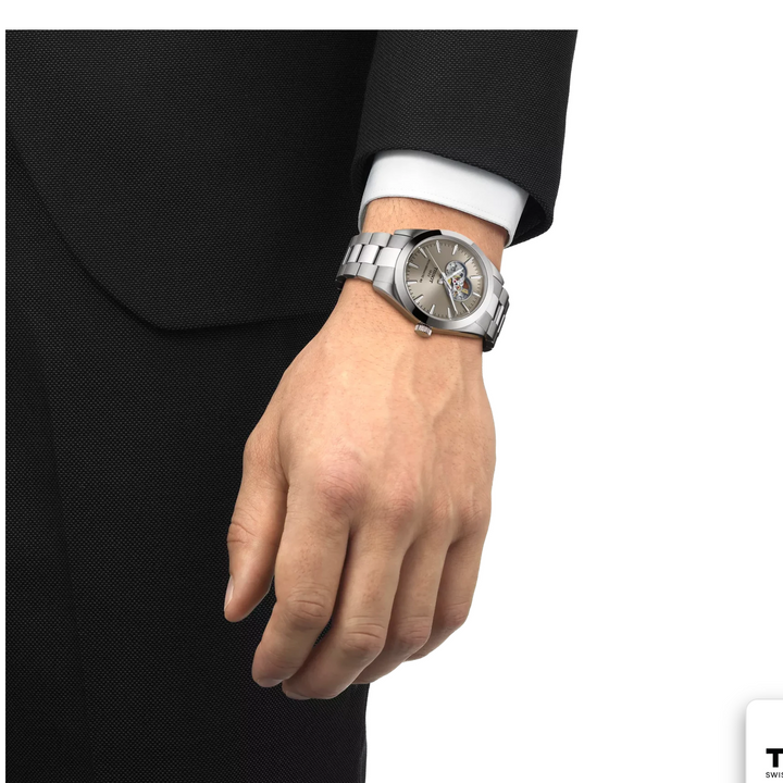 Gentleman Open Heart Rhodium 40MM Watch