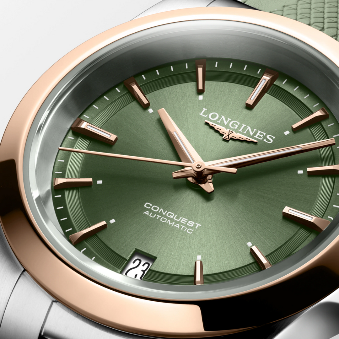 Conquest Green Dial and Rubber Strap 34MM Watch