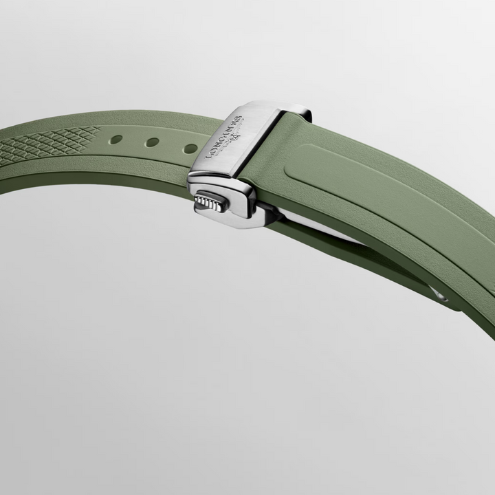 Conquest Green Dial and Rubber Strap 34MM Watch