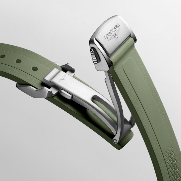 Conquest Green Dial and Rubber Strap 34MM Watch