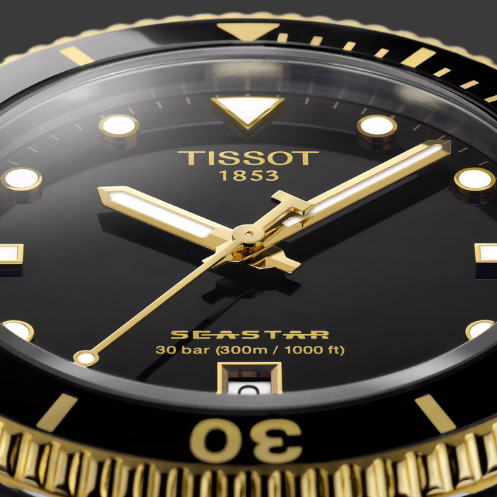 Seastar 1000 40MM Black Dial with Black Rubber Strap Watch