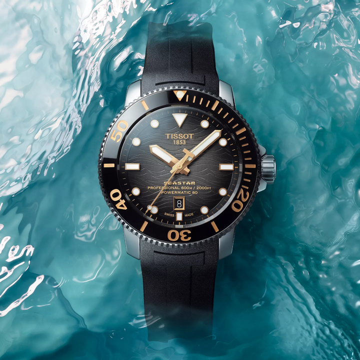 Seastar Professional 2000 Powermatic 80 46MM Black/Gold Watch