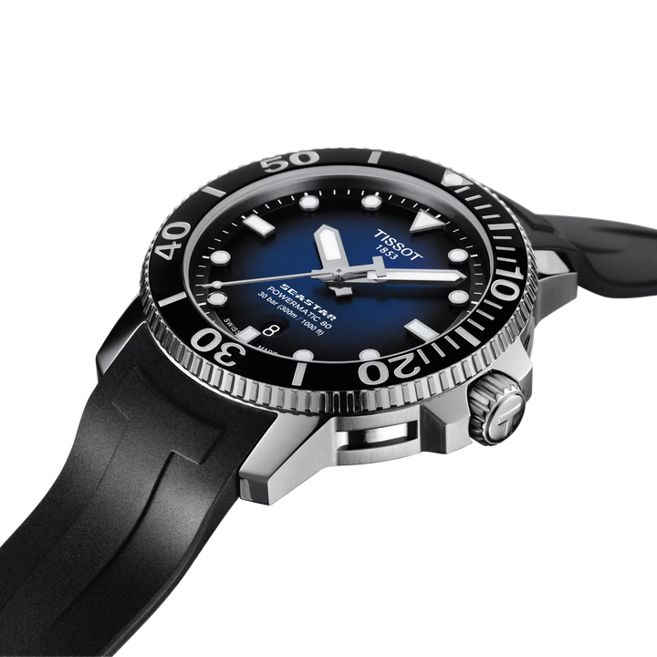Seastar 1000 43MM Powermatic 80 Black Rubber Strap Watch
