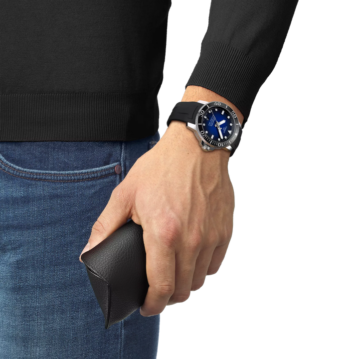 Seastar 1000 43MM Powermatic 80 Black Rubber Strap Watch