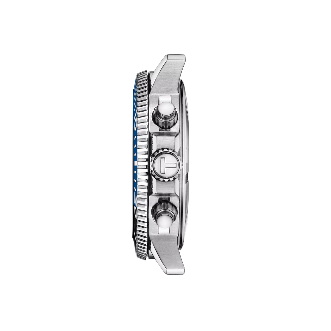 Seastar 1000 Chronograph 45.5MM Black and Blue Bezel Watch