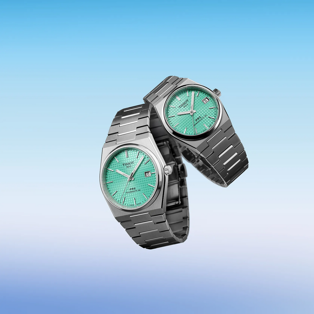 PRX Powermatic 80 Mint Green Waffle 35MM Watch
