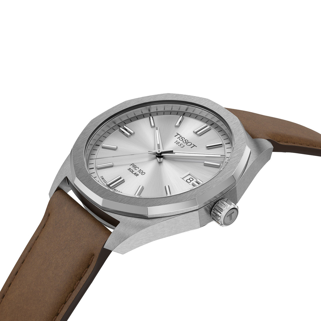 PR 100 Solar Quartz with Brown Strap 39MM Watch