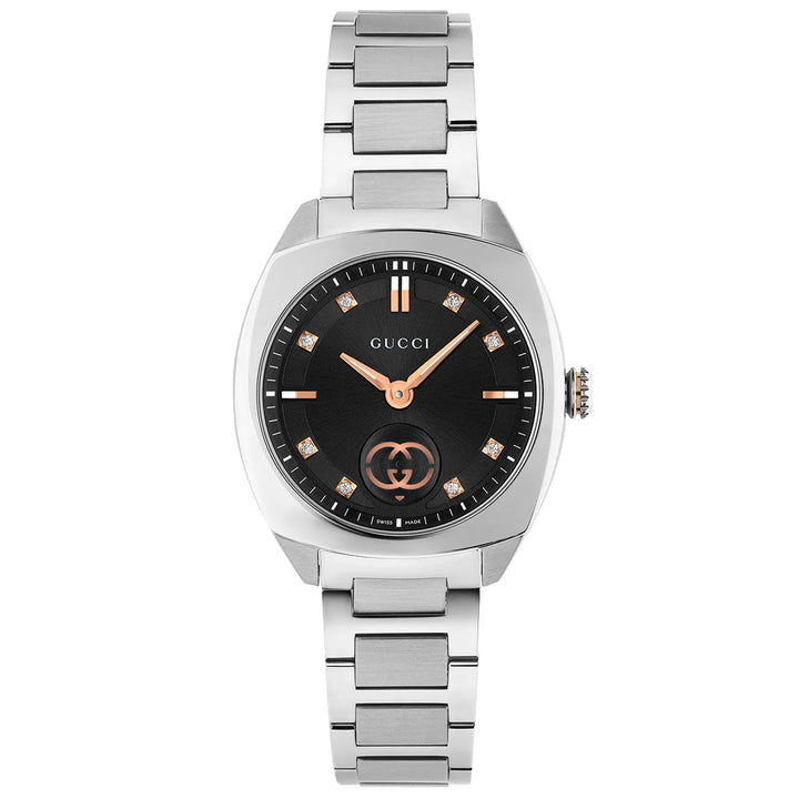 Interlocking Black Dial with Diamonds 29MM Watch