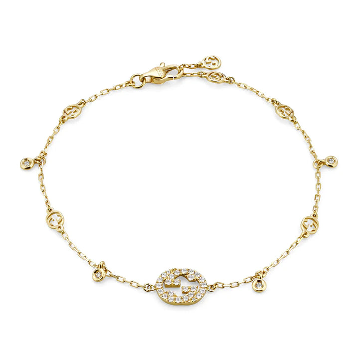 Interlocking G 18K Yellow Gold/Diamonds Bracelet