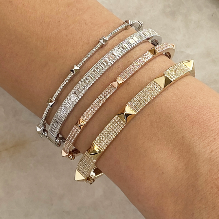 Yellow Gold Diamond Spike Bangle