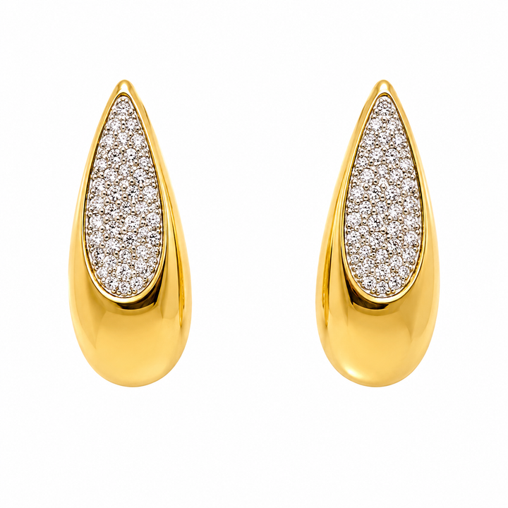 Large Drop Earrings with Pave
