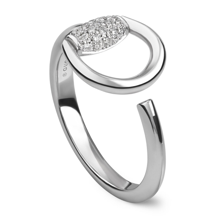 Horsebit Demi Pave White Gold Diamond Ring