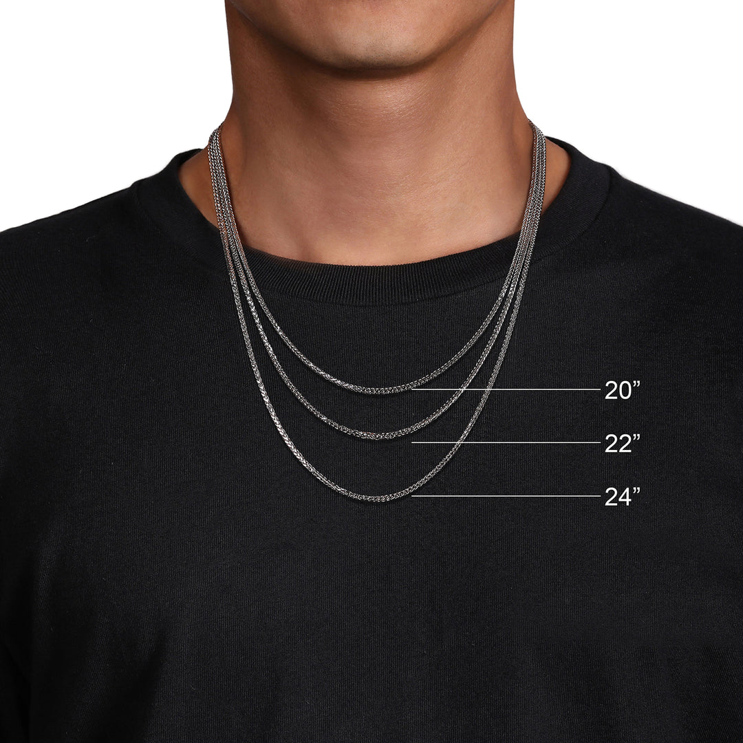 Silver Men's Solid Box Chain Necklace