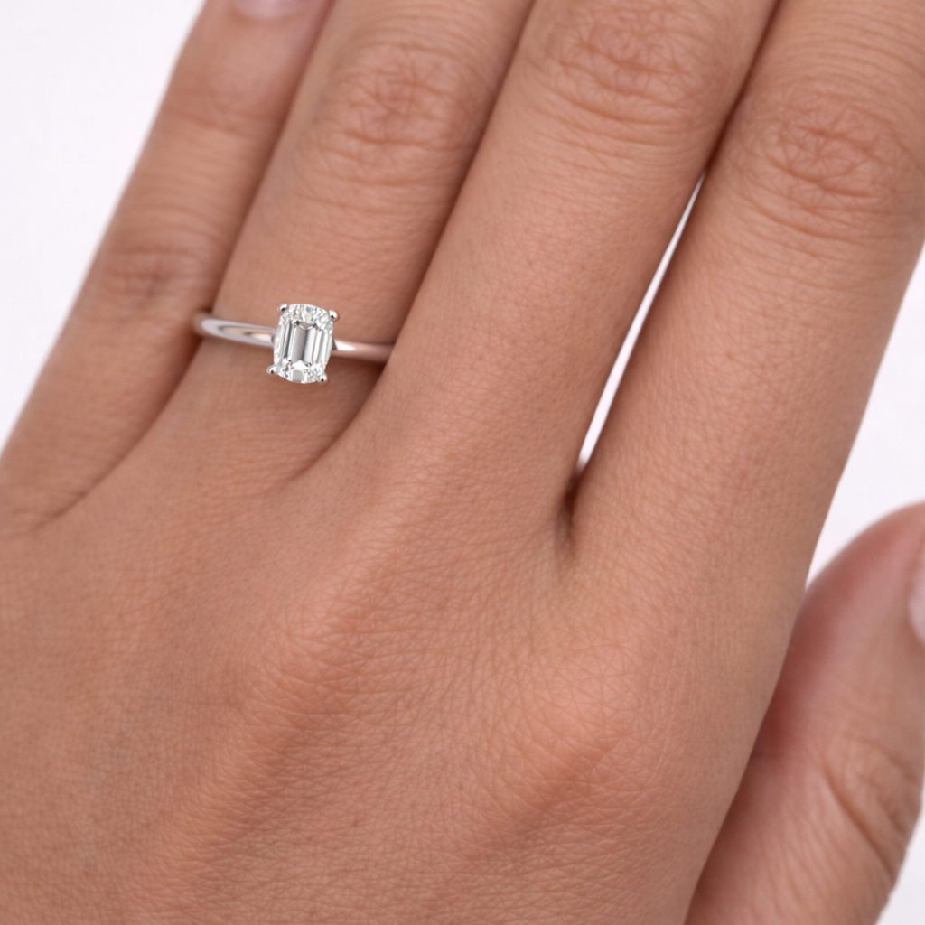 .50CT Emerald Cut Diamond Solitaire Ring