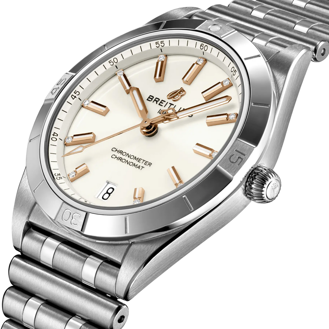 Chronomat White with Diamond Dial 36MM Watch