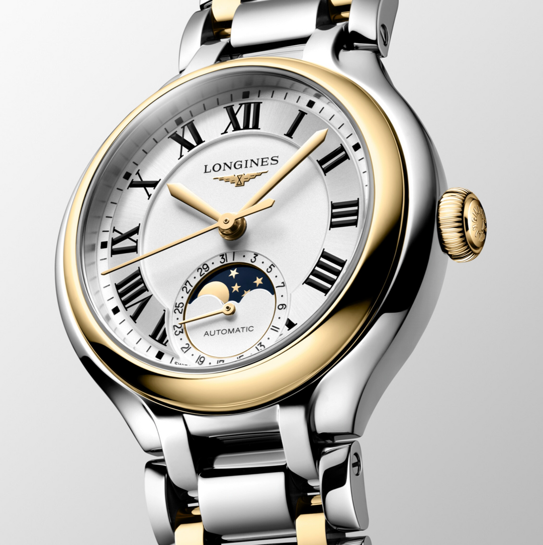 Primaluna Moonphase Stainless Steel and 18K Yellow Gold Cap 200 34MM Watch