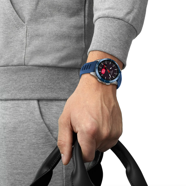 T-Touch Connect Sport Titanium Blue Ceramic Bezel 44MM Watch