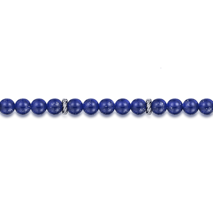 Silver Lapis Beaded Bracelet