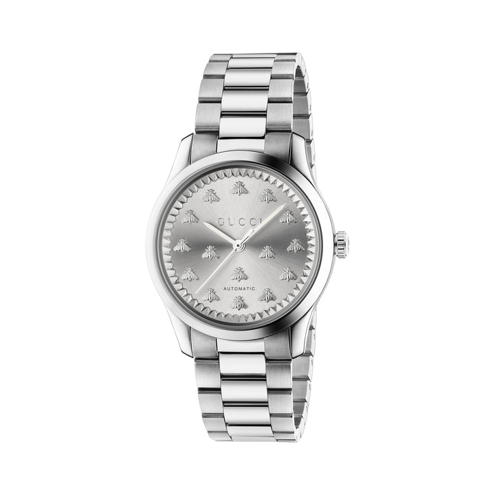 YA1264190|GUCCI |G-TIMELESS |MD Steel Watch; Silver Bee Dial; Automatic