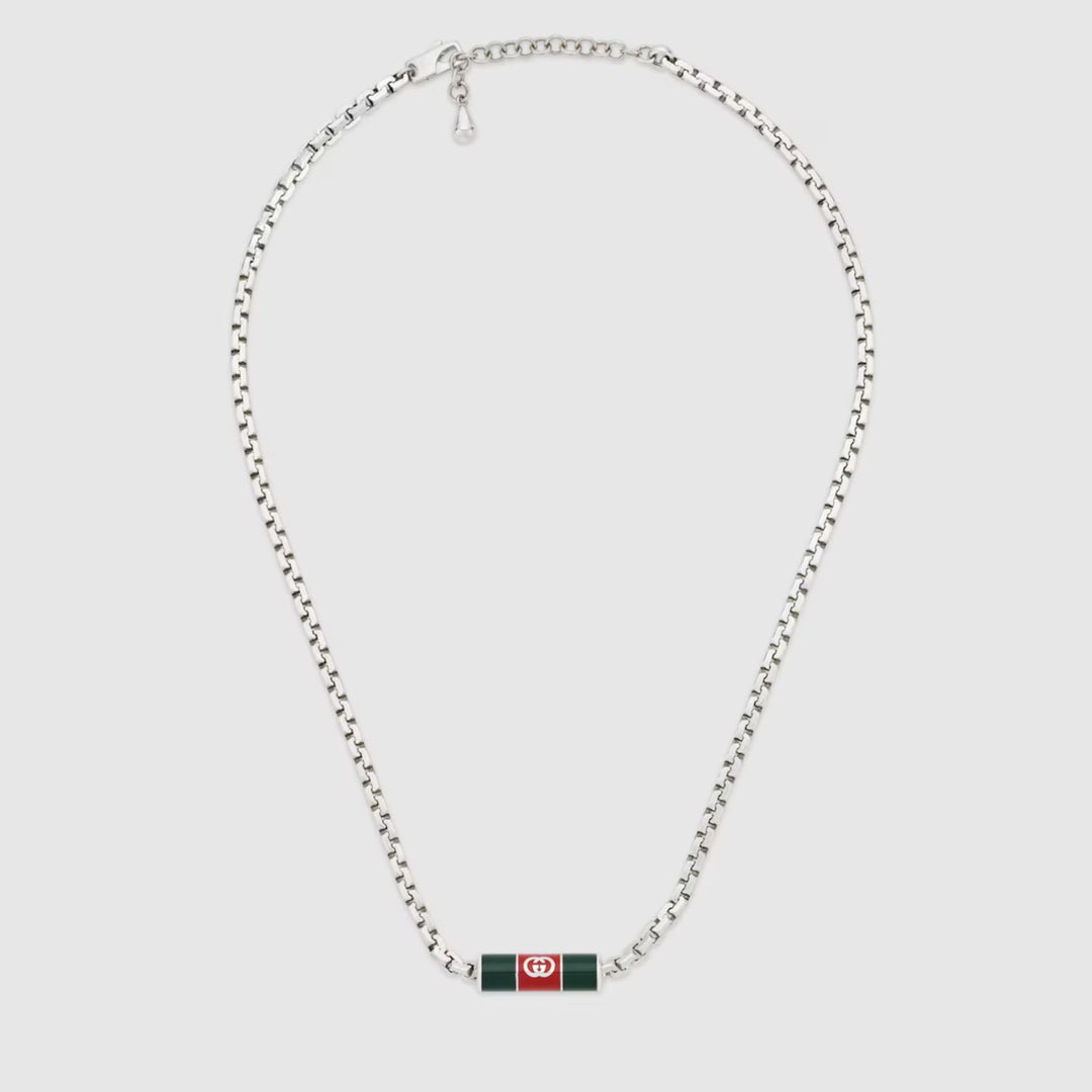 Interlocking Web Red and Green Necklace