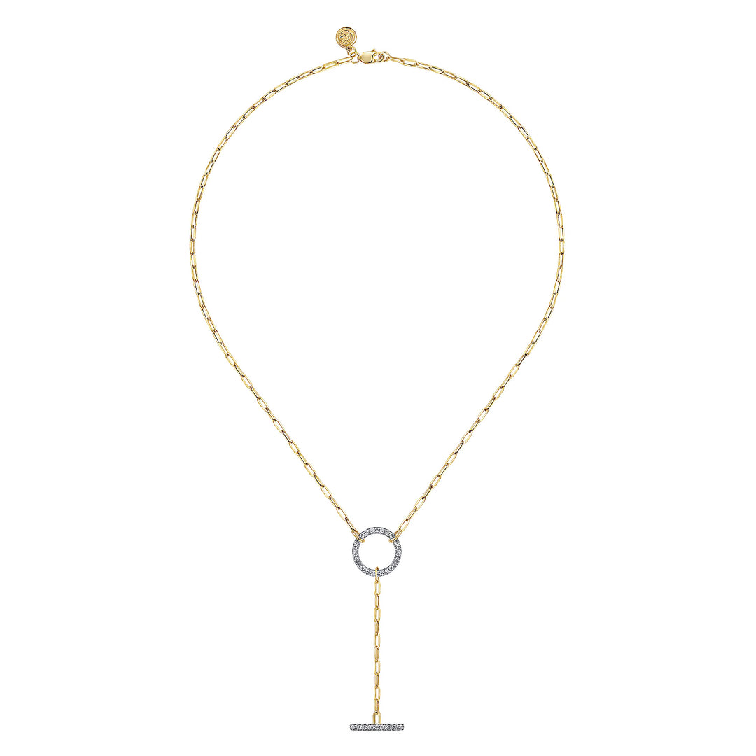 Lariat Paperclip Diamond Necklace