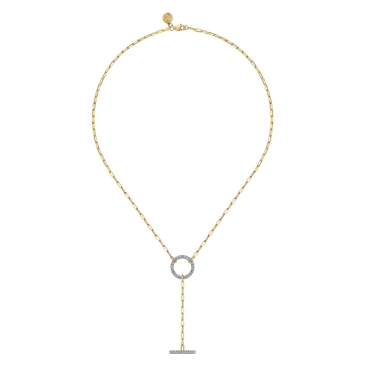 Lariat Paperclip Diamond Necklace