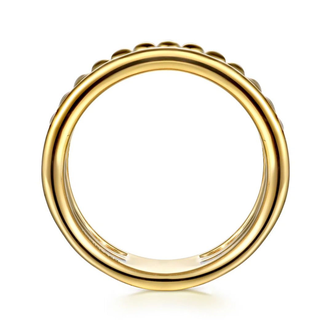 Bujukan Link 14K White Yellow Gold Bujukan Diamond Easy Stackable Ring