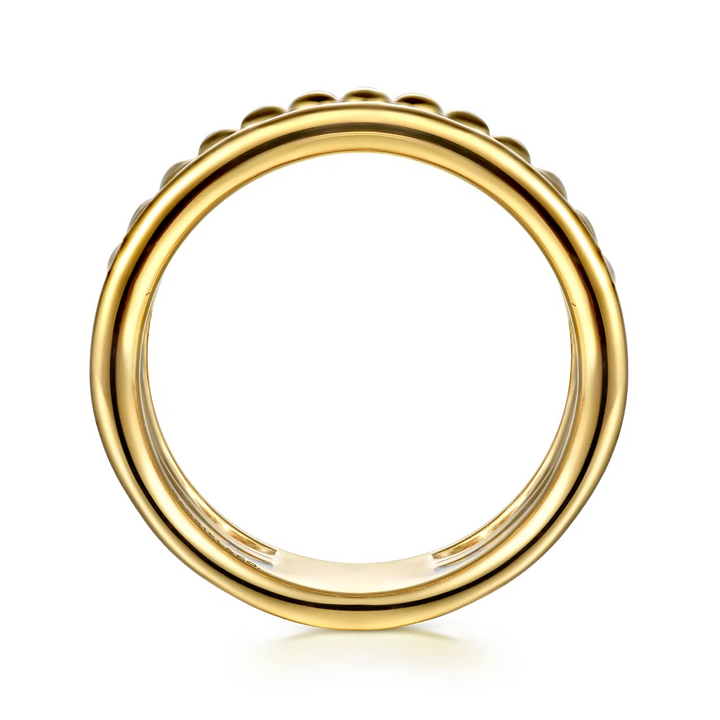 Bujukan Link 14K White Yellow Gold Bujukan Diamond Easy Stackable Ring