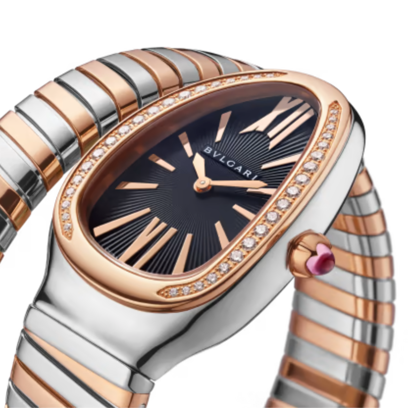 Serpenti Tubogas Rose Gold with Diamond Bezel 35MM Watch