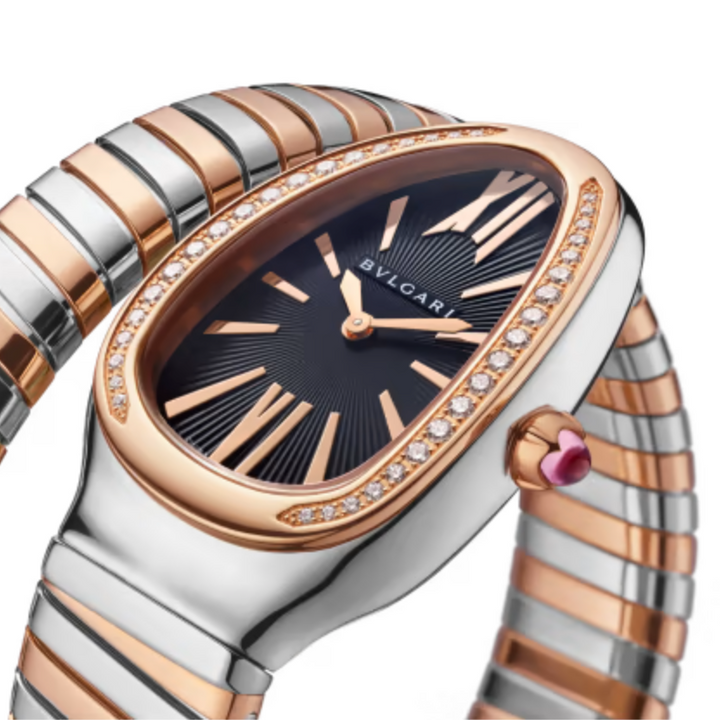 Serpenti Tubogas Rose Gold with Diamond Bezel 35MM Watch