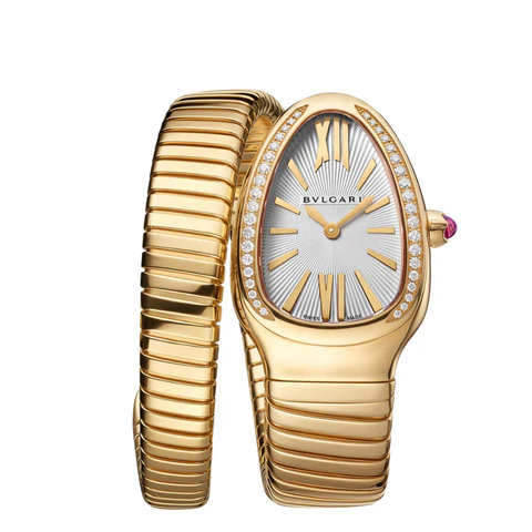 Serpenti 18K Yellow Gold with Diamond Bezel 35MM Watch