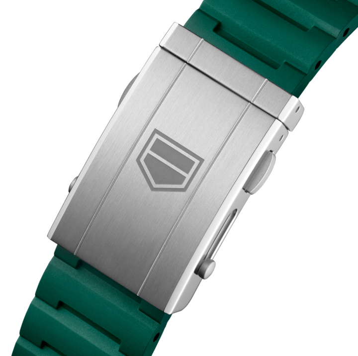 Carrera Chronograph Green Rubber Strap 44MM Watch