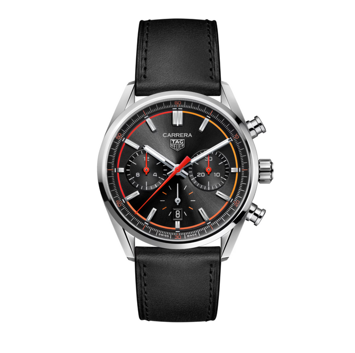 Carrera Chronograph Steel with Black Dial 42MM Watch