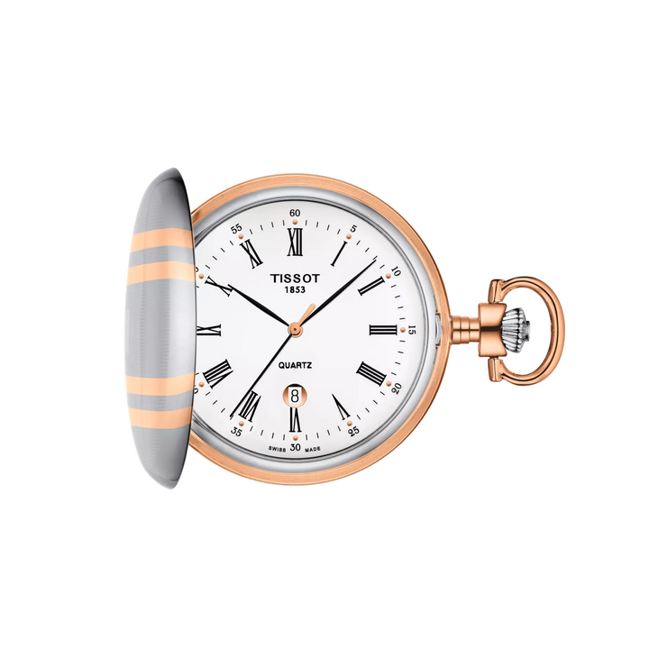 Savonette Steel and Rose PVD Pocket Watch