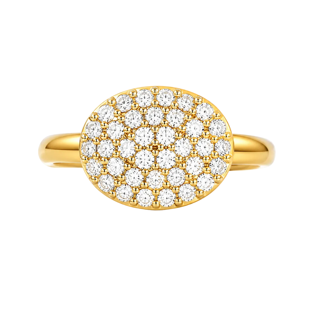 Yellow Gold Oval Diamond Ring
