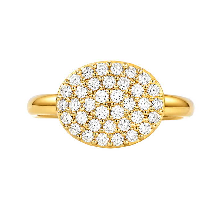 Yellow Gold Oval Diamond Ring